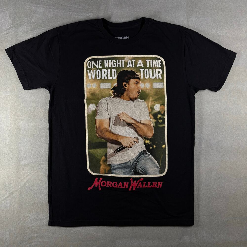 Morgan‎ Wallen One Night At A Time World Tour Concert T Shirt Black Size Large